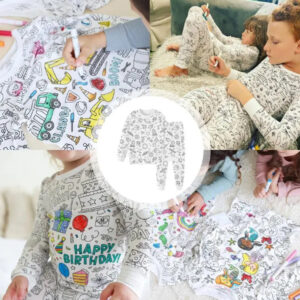 Kids Cotton DIY Graffiti Pajama Set